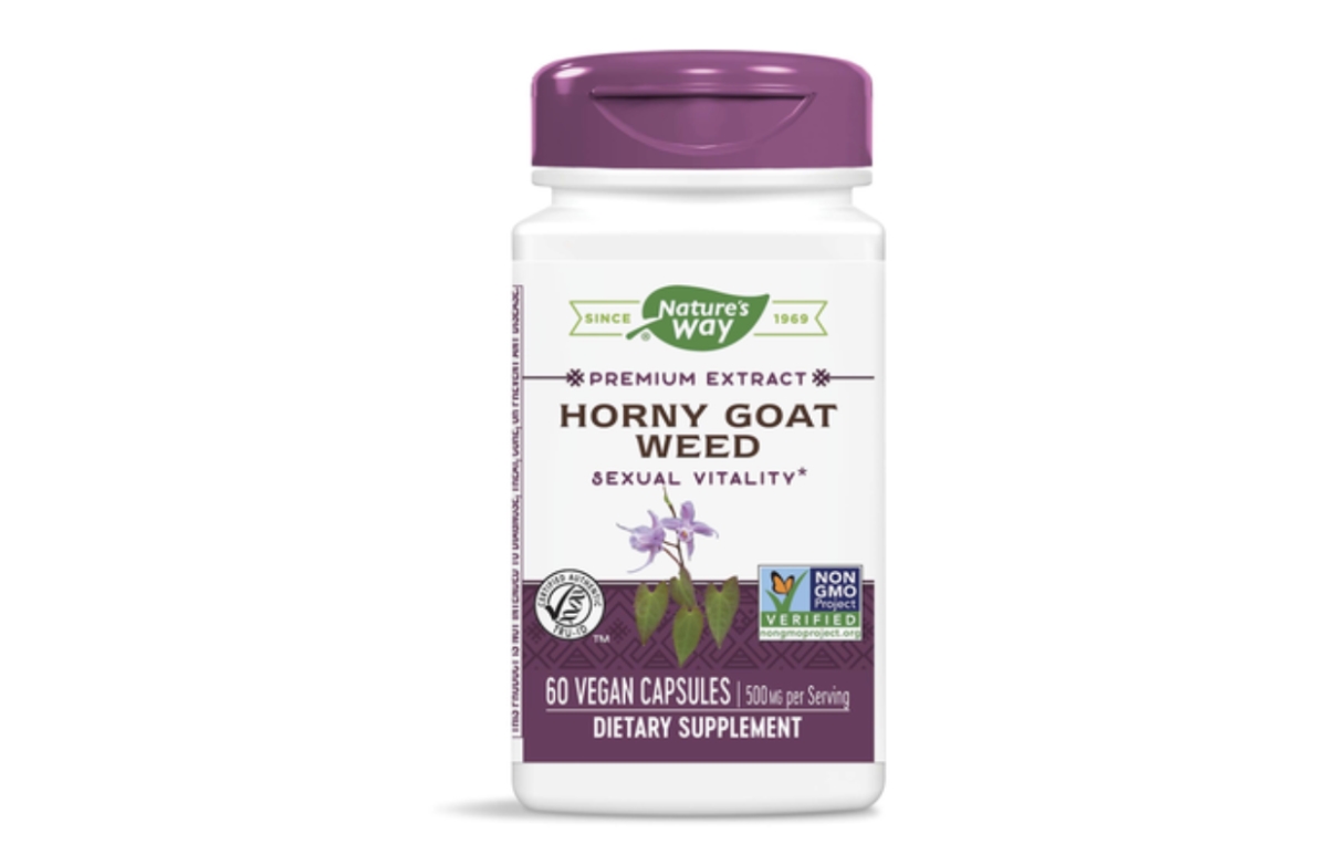 a bottle of horny goat weed supplement